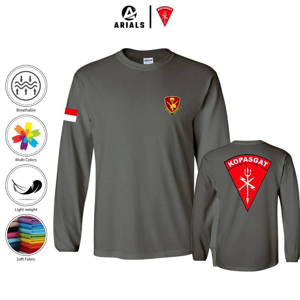 Arials Kaos Baju Lengan Panjang KOPASGAT TNI AU Indonesia