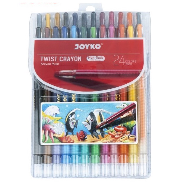 

KI3 Twist Crayon Krayon Oil Pastel Putar Panjang Joyko 12 Warna