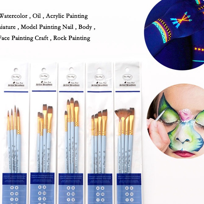 

Potongan Fluorescence Color Lukisan Brush Face Painting makeup DIY Cosplay halloween costume NonToxic Glow in the Dark mudah bersih 7 beauty art supplies Stationery for Karnaval Birthday Party Art Supplies Stationery
