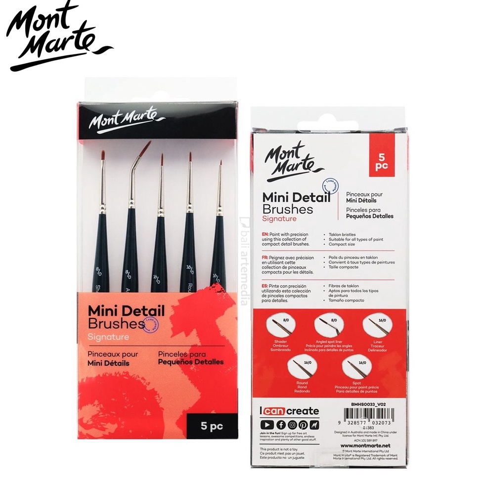 

Mont Marte Mini Detail Brush Set of 5 ART V4T6