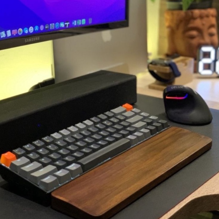 Palm rest Wrist Arm Rest kayu jati dudukan sandaran tangan keyboard keychron Ukuran