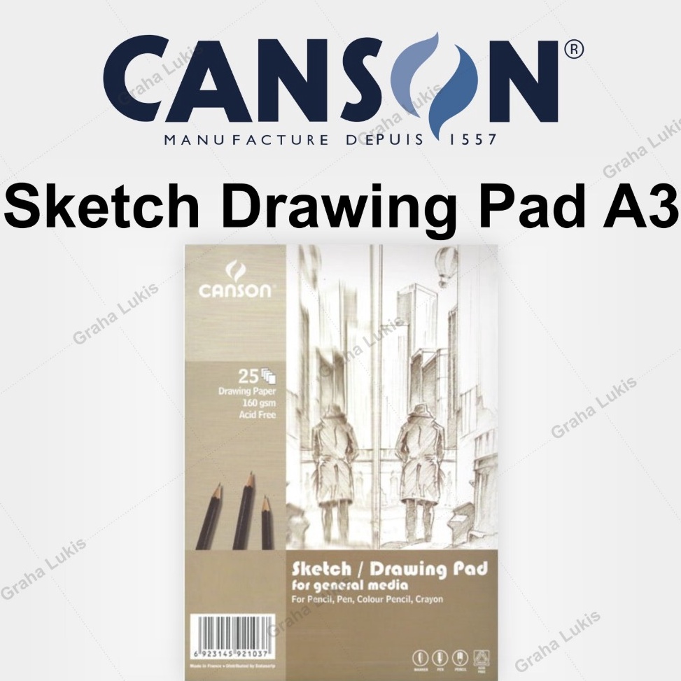 

CANSON SKETCH DRAWING PAD A3 16GSM ART J3K2