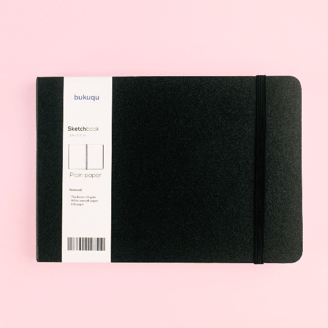 

berkualitas bukuqu Sketchbook A5 15 gsm Landscape Hardcover Notebook gambar Lukis Cat Air tebal