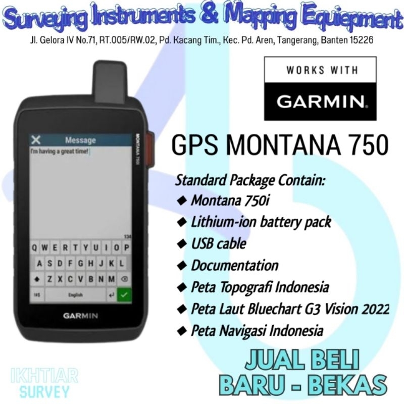 GPS Map Garmin Montana 750iRugged GPS Touchscreen Navigator with inReach® Technology and 8 Megapixel