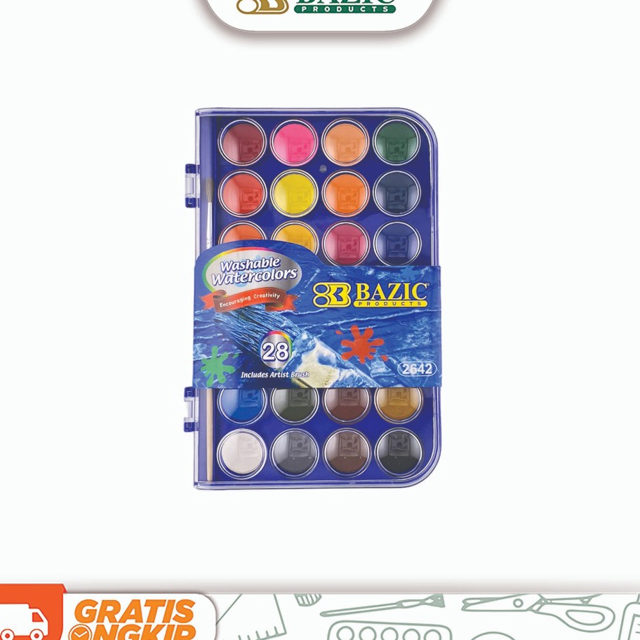 

Limit Bazic Washable Watercolors and Brush Set 28 Colors Cat Air