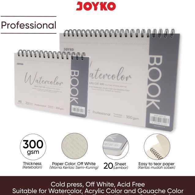 

Hemat Watercolor Book Buku Cat Air Joyko WLBK26 3 gsm 2 Sheets