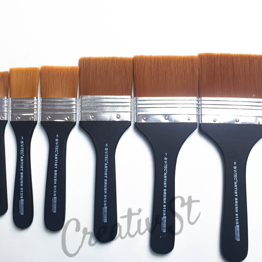 

KF7 VTEC Kuas Lukis Lebar 813 Short Black Art Brush