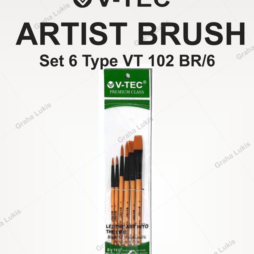 

KP8 VTEC Artist Brushes Kuas Lukis VT 12 BR6 Set 6