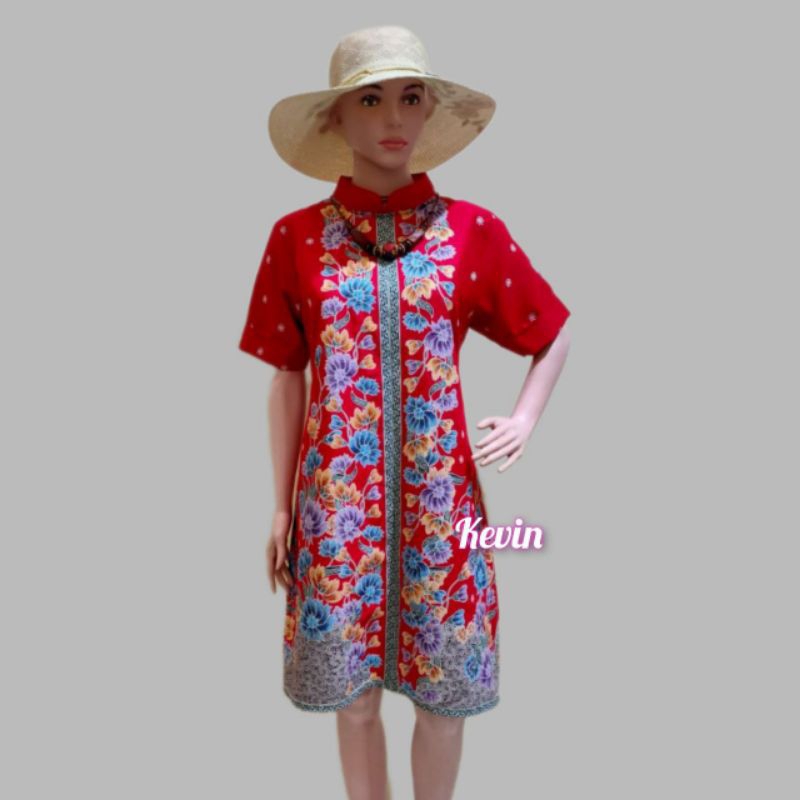 BATIK KEVIN - Dress Natal Cheongsam Merah - Dress Cheongsam Merah - Dress Spesial Natal Cheongsam Me