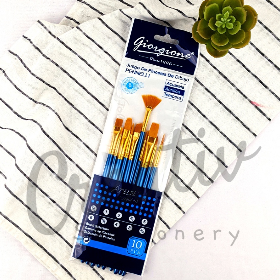 

Terbaru GIORGIONE Kuas Lukis Set Lengkap G198Sh 1 Pcs Art Brush Nylon Cat Air Acrylic Minyak
