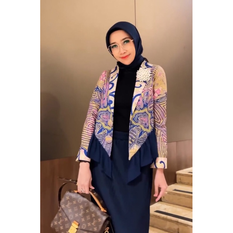 TENUN_GAYA Batik Wanita Modern Blazer batik wanita 3D atasan wanita fashion batik wanita batik moder