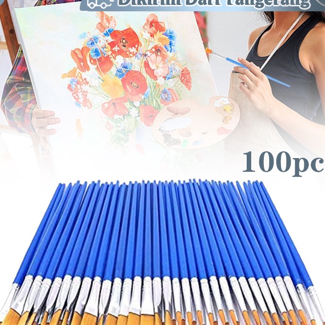 

Gila 1pcs Kuas Lukis Akrilik Bulu Nilon Cat AirKuas Cat MinyakSet Kuas Lukis Lengkap Ujung Pointed Dan Flat Artist Paint Brush