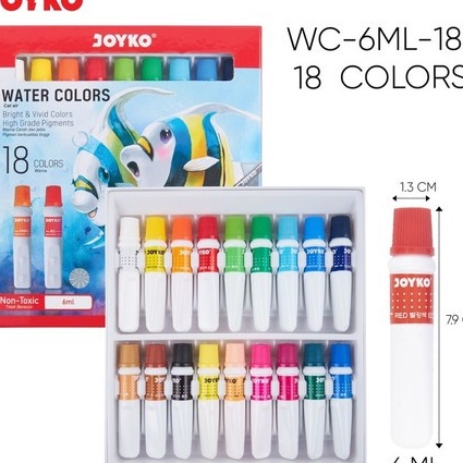 

Murah JOYKO Cat Air Watercolor 18 Warna 6 Ml Set Paint Lukis Water Color