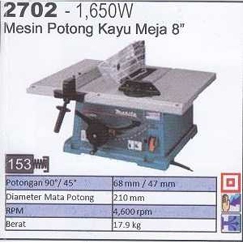 TableSaw Makita 2702 Mesin Gergaji Meja Potong Kayu Circular Table Saw 2702 MAKITA