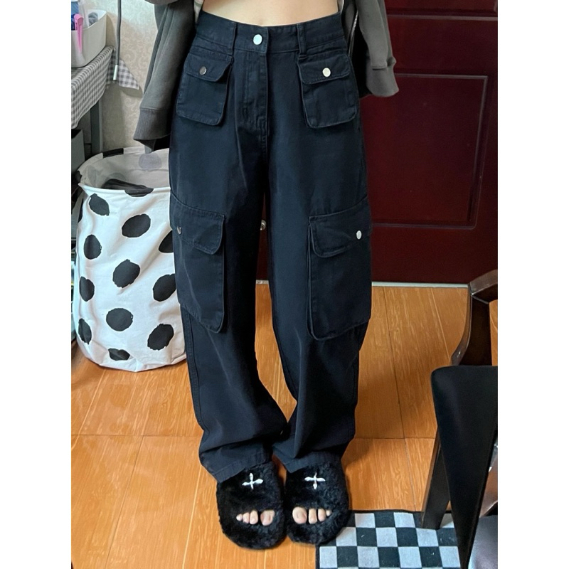 CARGO DENIM PASIR PUTIH-CARGO JEANS WANITA-CARGO JEANS WANITA HIGHWAIST-CARGO JEANS HIGHWAIST