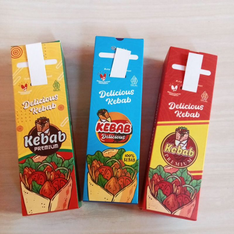 

@50pcs kotak bungkus kebab kualitas premium ivory