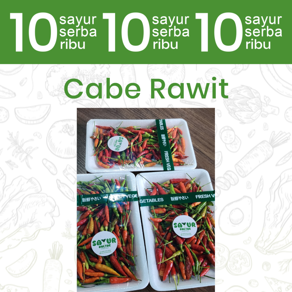 

Cabe Rawit / cabe rawit pack / sayur cabe rawit (berat 150 gram)