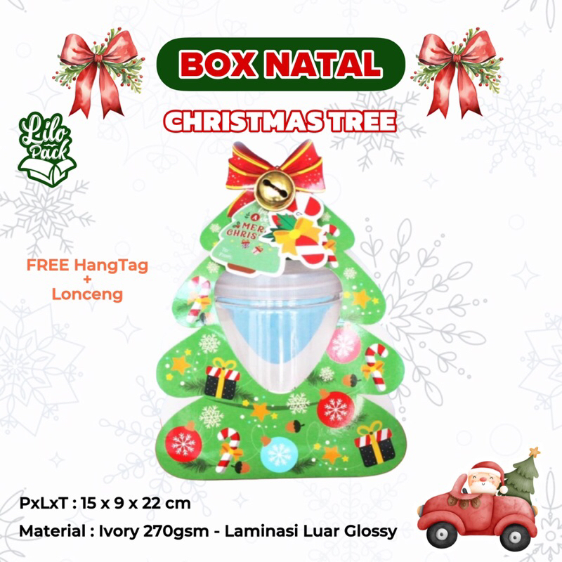 

CHRISTMAS TREE | Box Hampers Toples Jar Natal Kotak Gift Packaging Toples Kue Kering Christmas