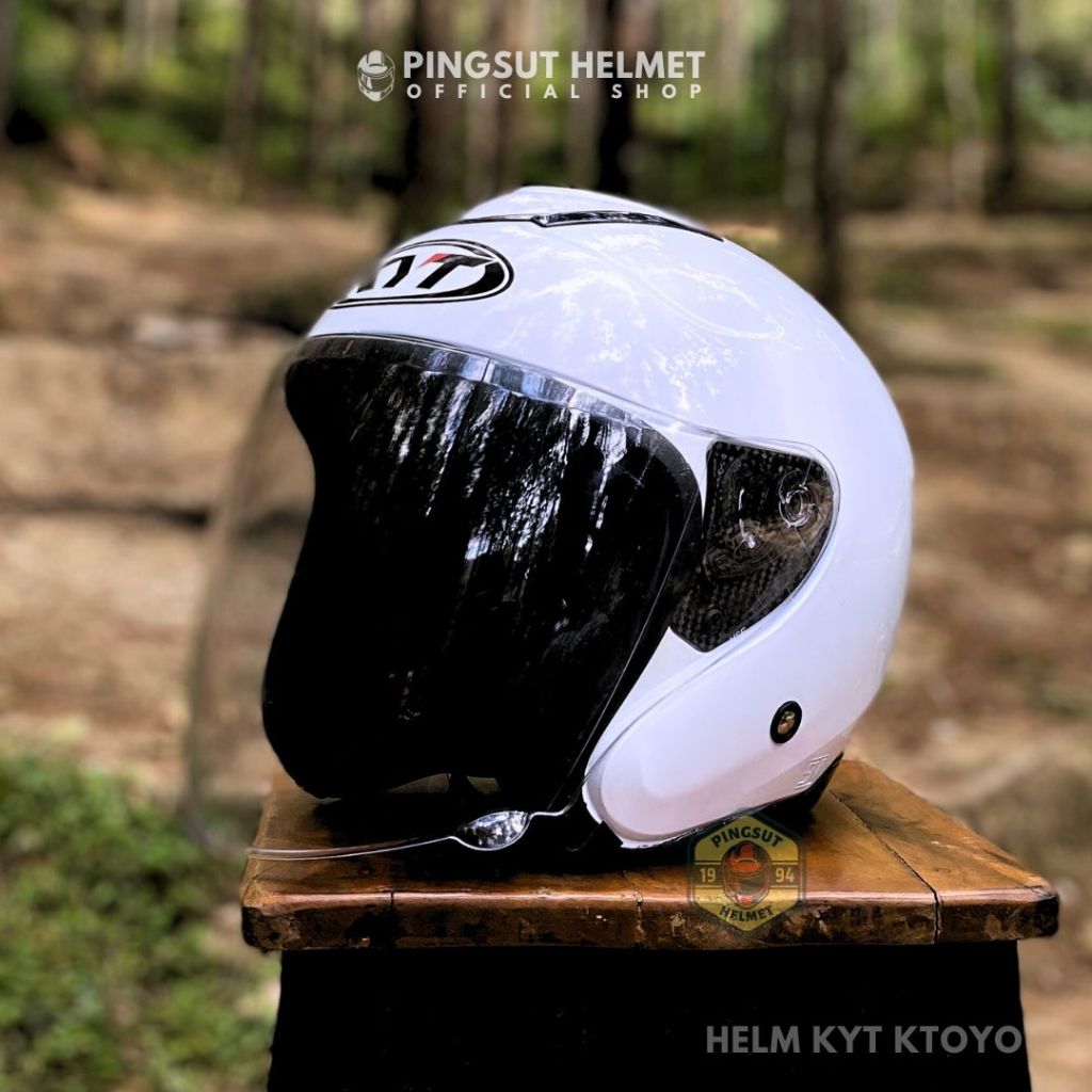 Helm KYT Kyoto SNI Solid White KW pria Wanita COD helm Ganteng