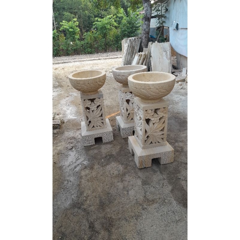 lampion batu paras jogja hiasan taman