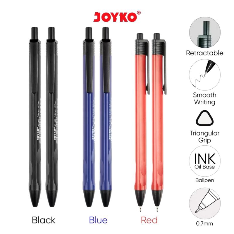 Ball Pen Pulpen Pena Joyko BP-338 Focus 0.7 mm