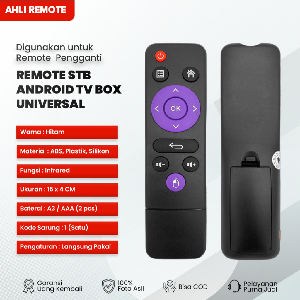 Remot STB Android TV BOX Universal H96 Max 4K Ultra / H96 MINI / A95X / Q3 MINI /  Q3 / A9X / Q3 / H