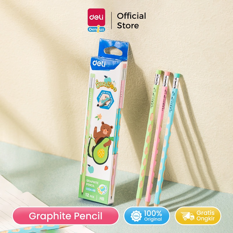 

Deli Pensil Kayu / Graphite Pencil HB Pre-sharpened EC024