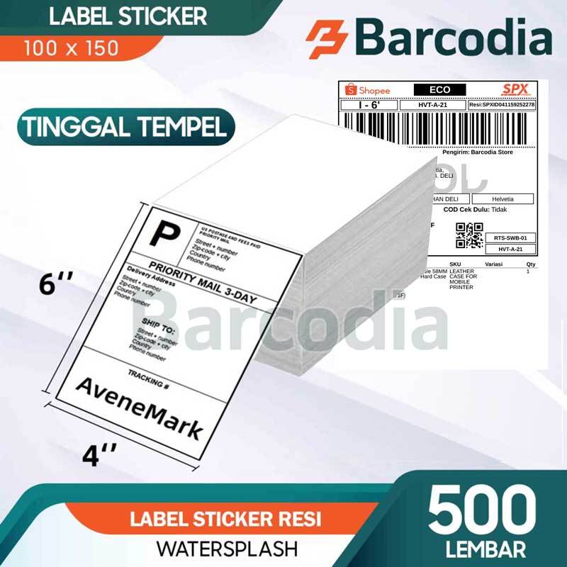 

BARCODIA STIKER Iware Direct Thermal Sticker Label Resi 100x150 mm 500Pcs CF Label Stiker Thermal A6