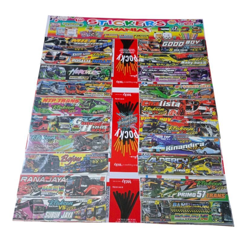

40 pcs Paket Usaha Stiker Bus Oleng / Stiker Oleng Bus / Stiker Bus Oleng Isi 40 Pcs