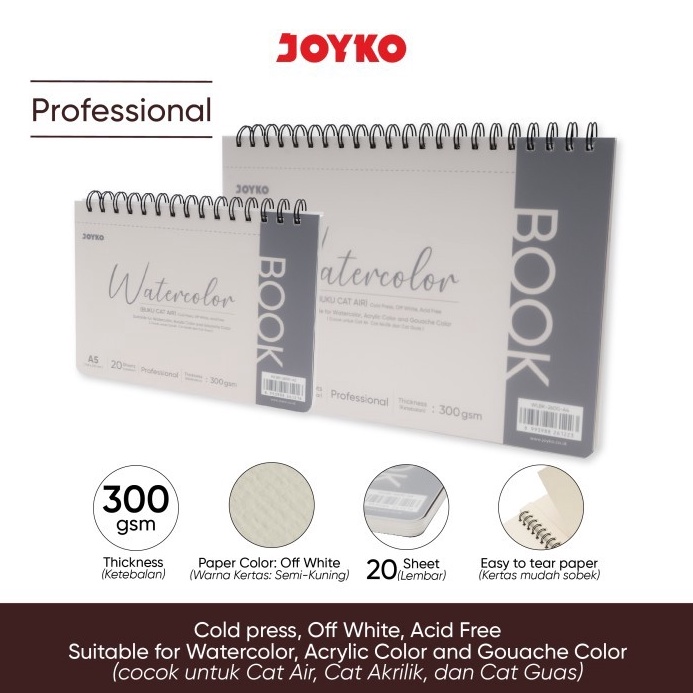 

Watercolor Book Buku Cat Air Joyko WLBK26 3 gsm 2 Sheets
