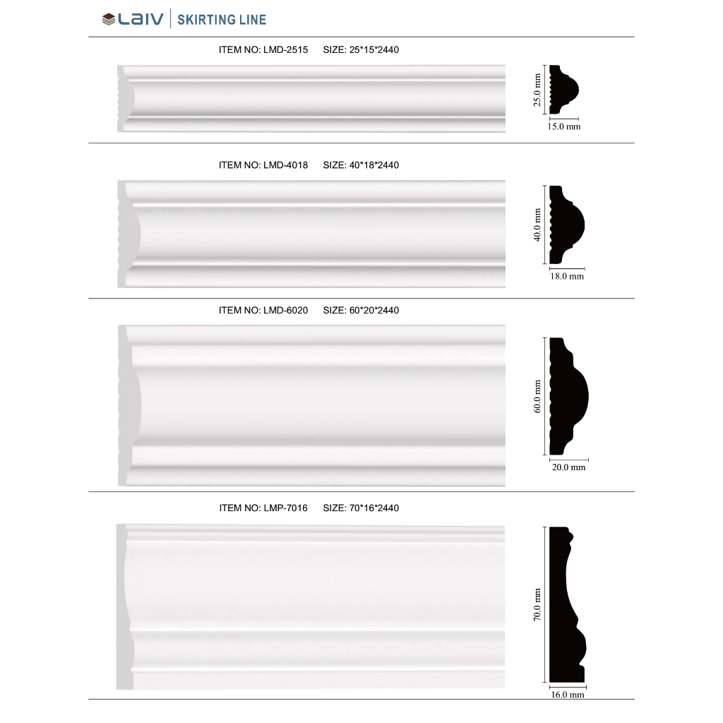 Wall Moulding LAIV PVC Putih - LIST DINDING - BAHAN PVC ANTI RAYAP