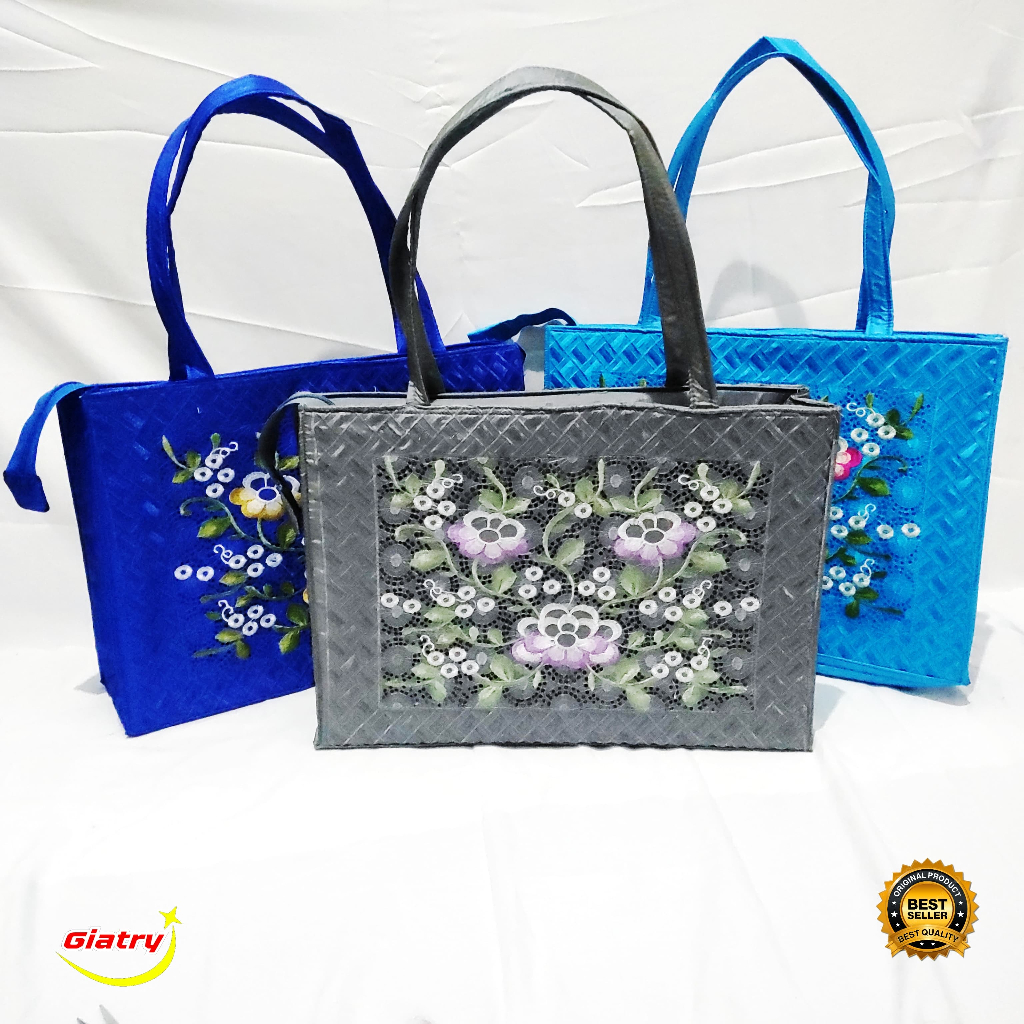 Tas bahu full bordir tas wanita asli khas Tasikmalaya  Tas totebag motif Bilik persegi Bordir tas bo