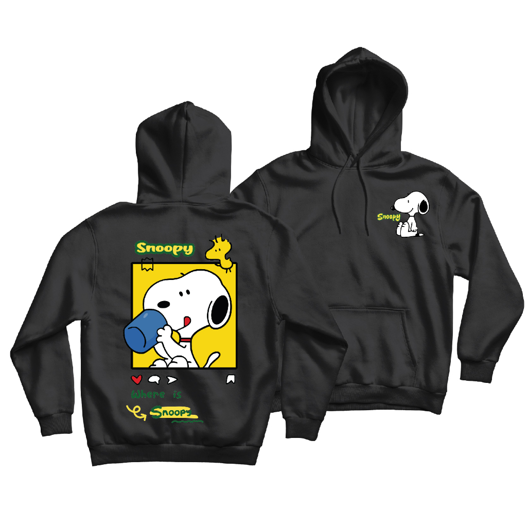 Hoodie Jumper WHERE'S SNOOPY ( Sablon ) Unisex Pria & Wanita