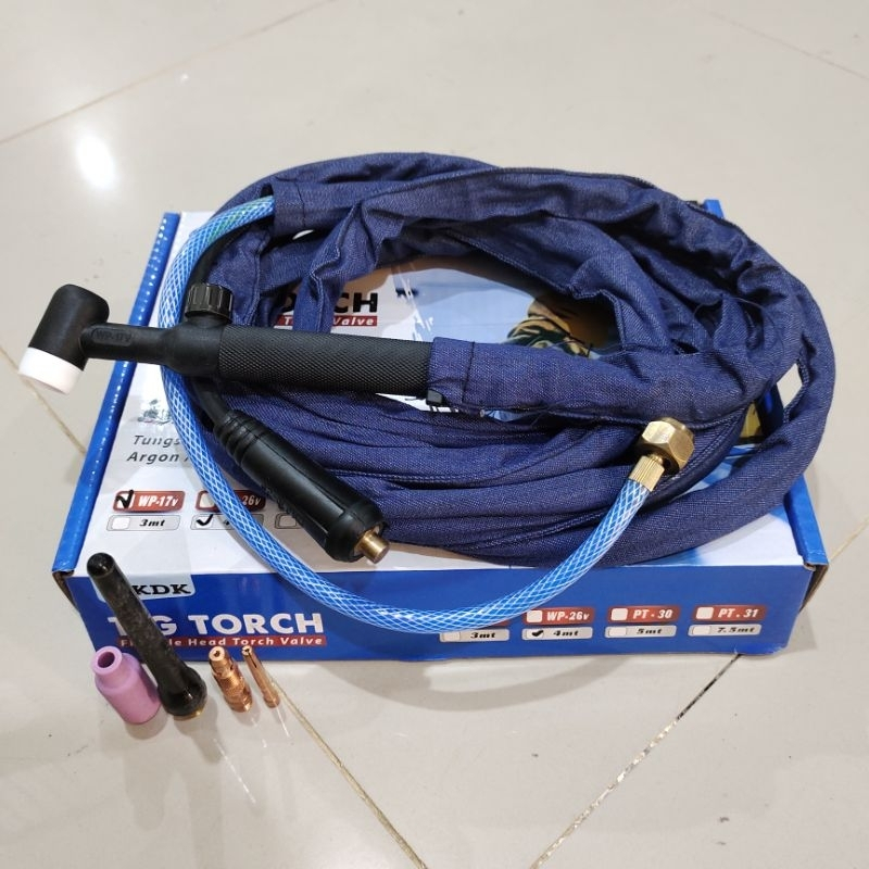 PAKET STANG LAS ARGON + REGULATOR ARGON / TIG TORCH WP 17  4 METER LEBIH HEMAT original
