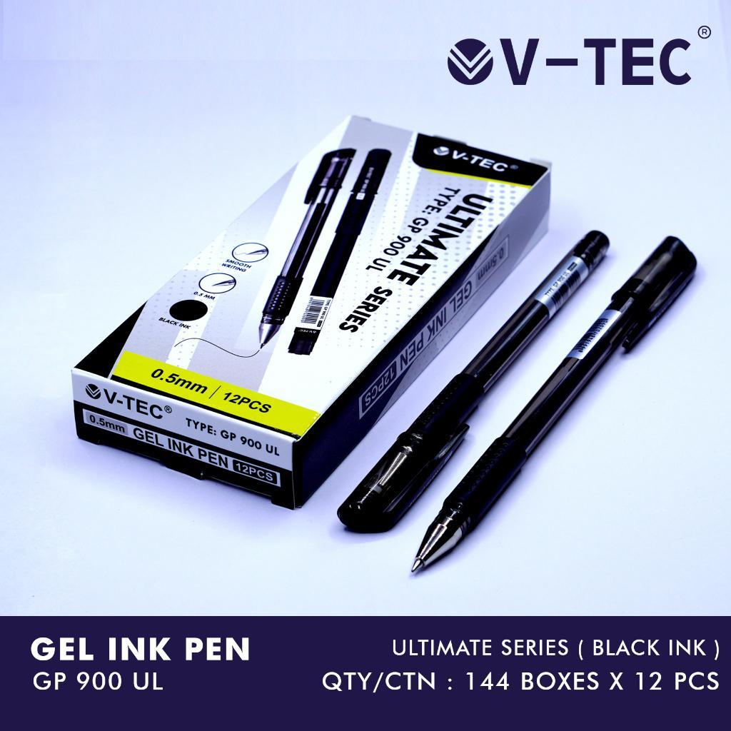 

PULPEN MURAH 1 PACK V-TEC GEL PEN CLASSIC GP 900 UL 0.5MM BOLPOIN TINTA HITAM BIRU