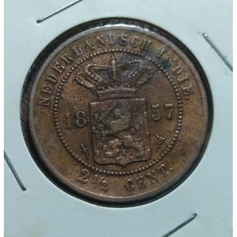 koin nederlandsch indie/benggol 2½cent 1857