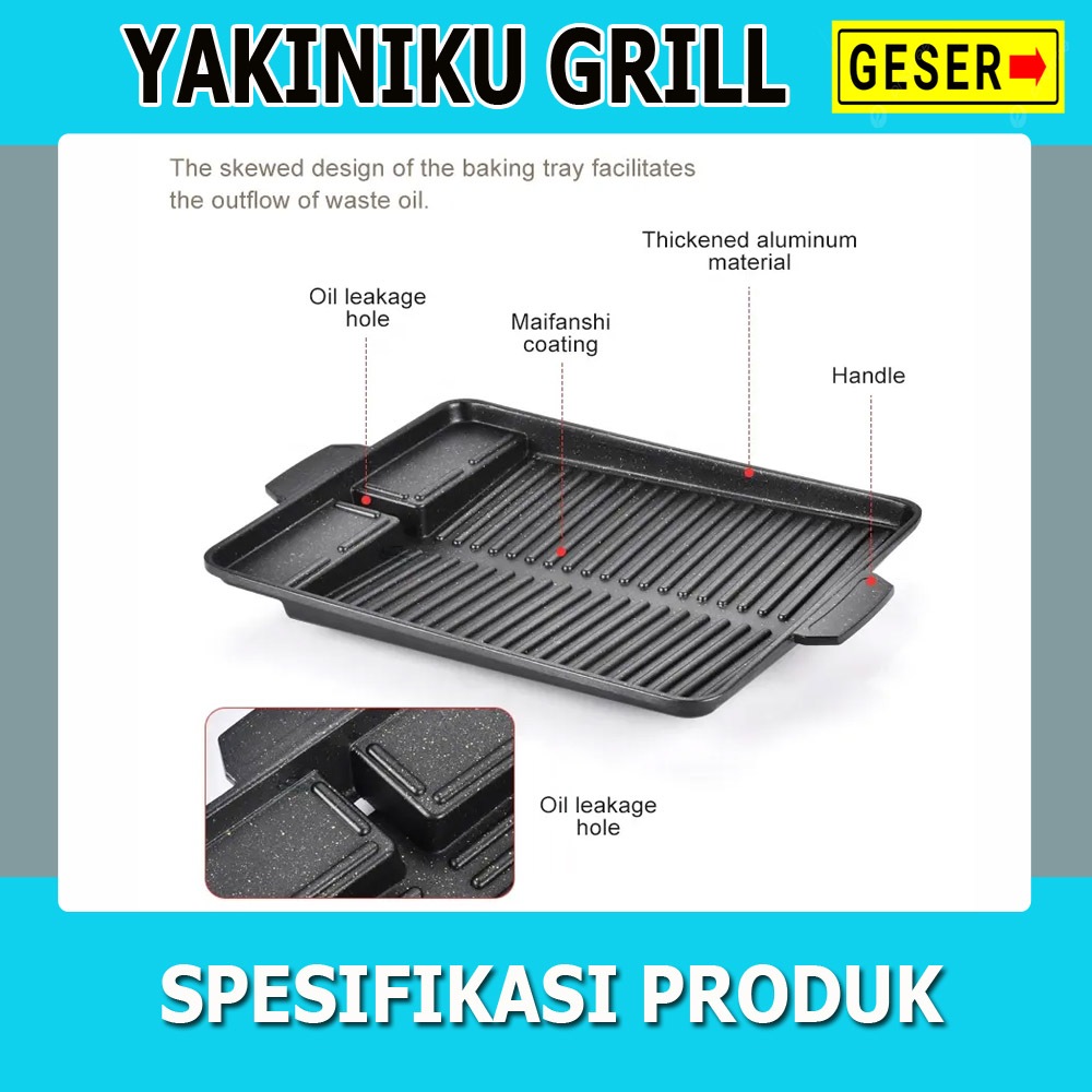 Grill Pan Yakiniku KOREAN BBQ Grill / panggangan KOREAN BBQ Grill Anti Lengket
