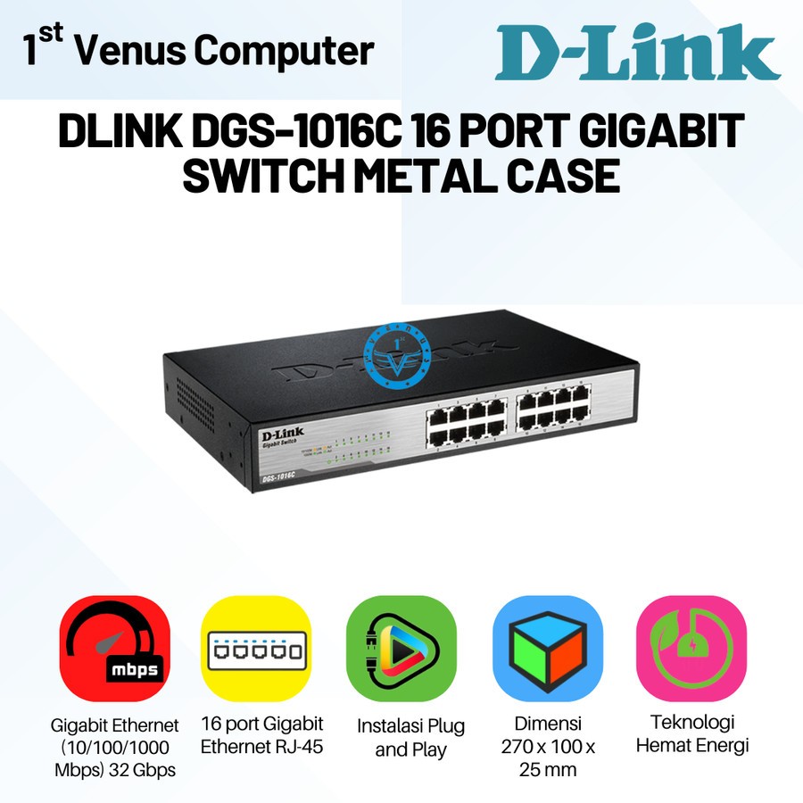 D-Link DGS-1016C Gigabit Switch 16-Port DLINK DGS1016C 16 Port / NET05-DL