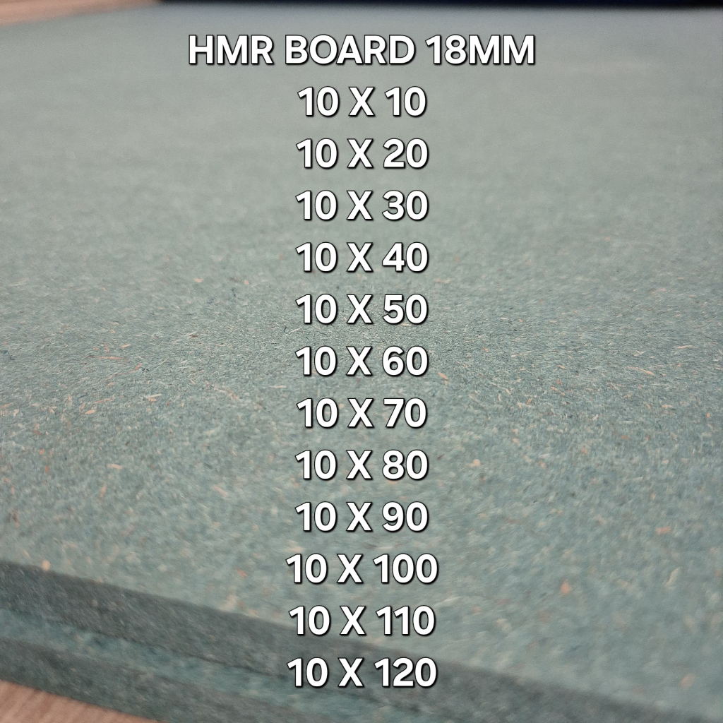 Papan MDF / HMR BOARD custom warna hijau 18mm lebar 10 cm