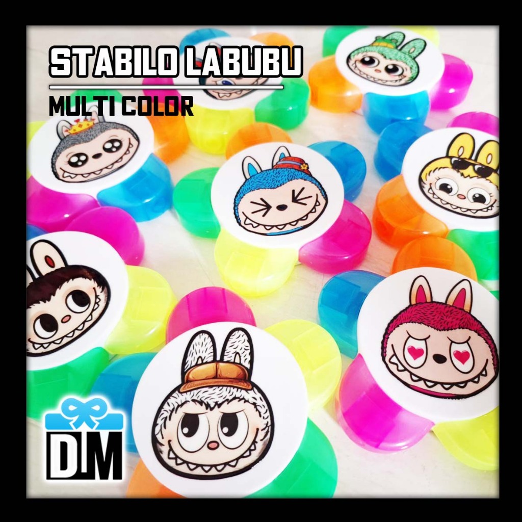 

Stabilo Highlighter Labubu Labu lapupu lapu labobo bobo alat tulis stabilo bentuk gigi tooth warna warni 5 warna