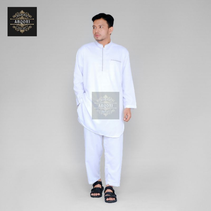 Setelan Kurta Koko Bahan Katun Toyobo Polos Jumbo Lengan Panjang  Kerah Mandarin Ukuran M L XL XXL 3