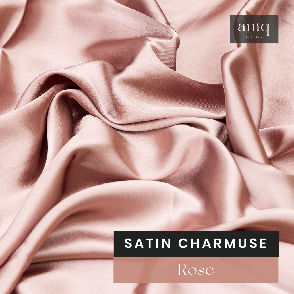Aniq Fabrics Kain Satin Meteran Satin Silk Charmuse Premium Bahan Baju Bridesmaid, Bahan Kebaya - Ro