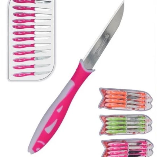 Set Pisau Buah Stainless Steel + Dapur Keluarga + Pisau Buah 12 Pcs + Ketajaman dan Ketahanan Terbai