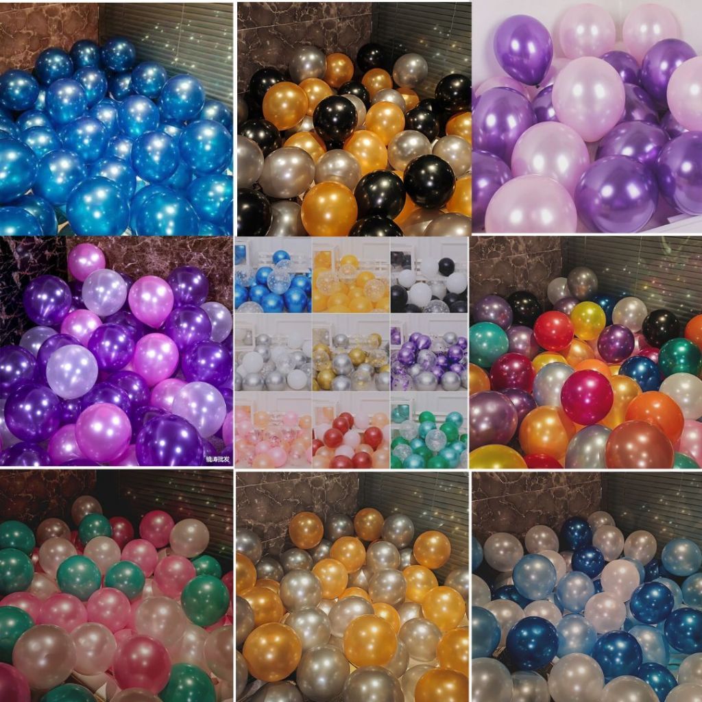 Paket Balon BG Ulang Tahun Set Balon Metalik Isi 30pcs