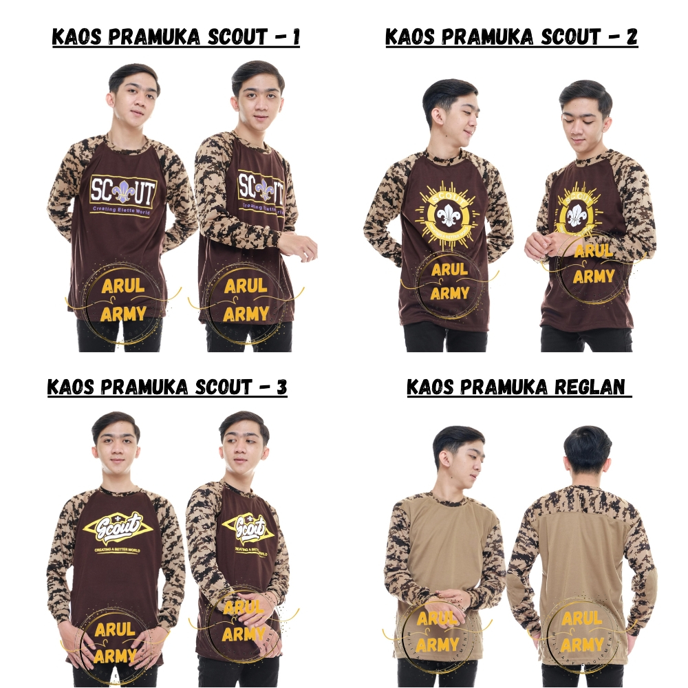 KAOS LAPANGAN PRAMUKA BAJU PDL PRAMUKA KAOS LORENG PRAMUKA VARIASI BAJU KAOS PRAMUKA TANGAN PANJANG 