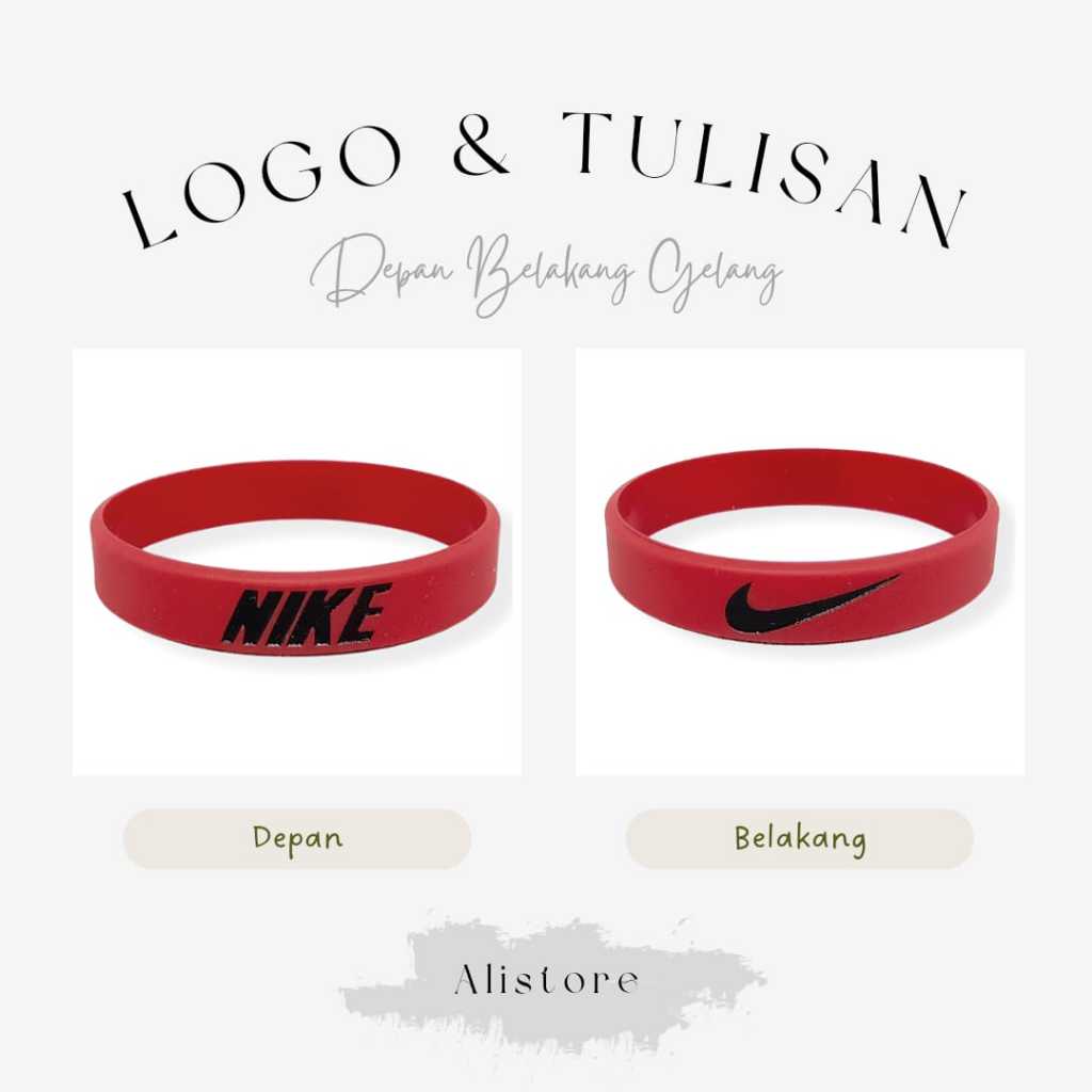 Gelang Nike Ori Pria Wanita Karet Rubber Bracelet Aksesoris Fashion Kasual Sport