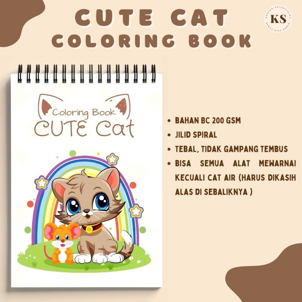 

KODE L79T Cute Cat Relaxing Coloring Book Activity Buku Mewarnai Anak Remaja Dewasa Aesthetic Kertas Tebal