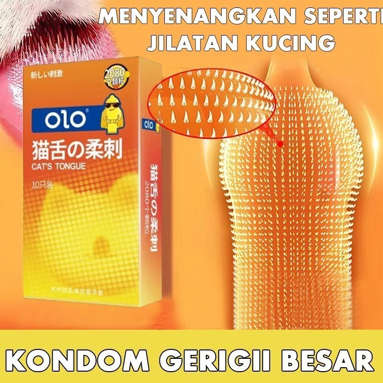 KODE B18C Aksesoris Silin ECER PER SACHET Kondom Tipis OLO Unik Sensasi Lidah Kucing Gerigi  Duri  B