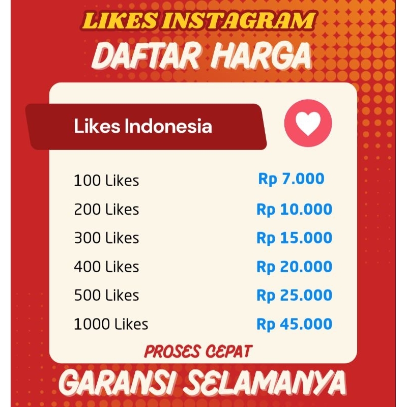 Likes Instagram Real Indonesia Permanen dan Garansi