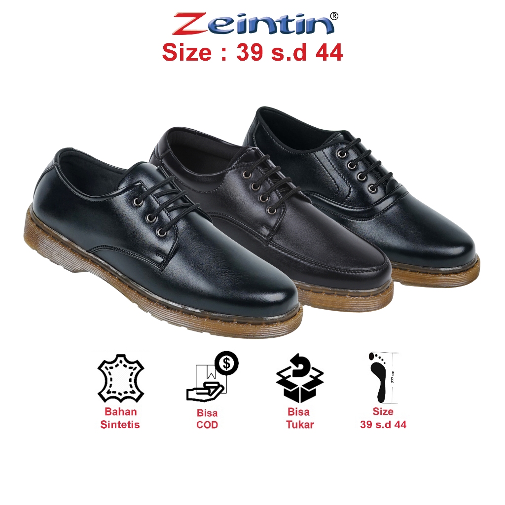 Zeintin - Sepatu Formal Pria Docmart Pria Sepatu Oxpord Boots Black Kulit Sintetis Pria BJ